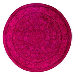 Overdyed Hand-Knotted Wool Modern-Contemporary Pink Area Rug 6' 1" x 6' 1"