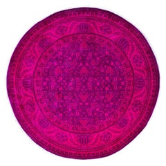 Overdyed handgeknüpfte Wolle modern-zeitgenössischen rosa Bereich Teppich 6' 1" x 6' 1"