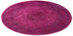 Overdyed Laine nouée à la main Knots Rugs AM Contemporary Rose 6' 4" x 6' 4"