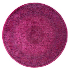 Overdyed Laine nouée à la main Knots Rugs AM Contemporary Rose 6' 4" x 6' 4"