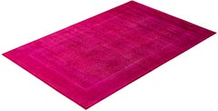 Overdyed Hand-Knotted Wool Modern-Contemporary Pink Area Rug 6' 4" x 9' 3"