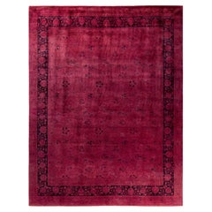 Overdyed Hand-Knotted Wool Modern-Contemporary Pink Area Rug 8' 0" x 10' 4"