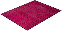 Overdyed Hand-Knotted Wool Modern-Contemporary Pink Area Rugs 8' 1" x 10' 3"