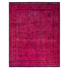 Overdyed Hand-Knotted Wool Modern-Contemporary Pink Area Rugs 8' 1" x 10' 3"