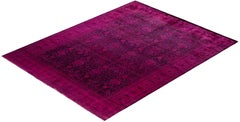 Overdyed Hand-Knotted Wool Modern-Contemporary Pink Area Rug 8' 1" x 10' 5"
