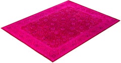 Overdyed handgeknüpfte Wolle modern-zeitgenössischen rosa Bereich Teppich 8' 1" x 10' 6"