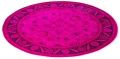 Overdyed handgeknüpfte Wolle modern-zeitgenössischen rosa Bereich Teppich 8' 1" x 8' 1"