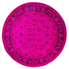 Overdyed handgeknüpfte Wolle modern-zeitgenössischen rosa Bereich Teppich 8' 1" x 8' 1"