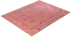 Overdyed handgeknüpfte Wolle modern-zeitgenössischen rosa Bereich Teppich 8' 2" x 10' 4"