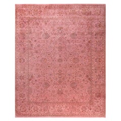 Overdyed handgeknüpfte Wolle modern-zeitgenössischen rosa Bereich Teppich 8' 2" x 10' 4"