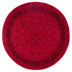 Overdyed Hand-Knotted Wool Modern-Contemporary Pink Area Rug 8' 2" x 8' 2"