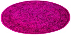 Overdyed handgeknüpfte Wolle modern-zeitgenössischen rosa Bereich Teppich 8' 2" x 8' 3"