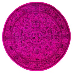 Overdyed handgeknüpfte Wolle modern-zeitgenössischen rosa Bereich Teppich 8' 2" x 8' 3"