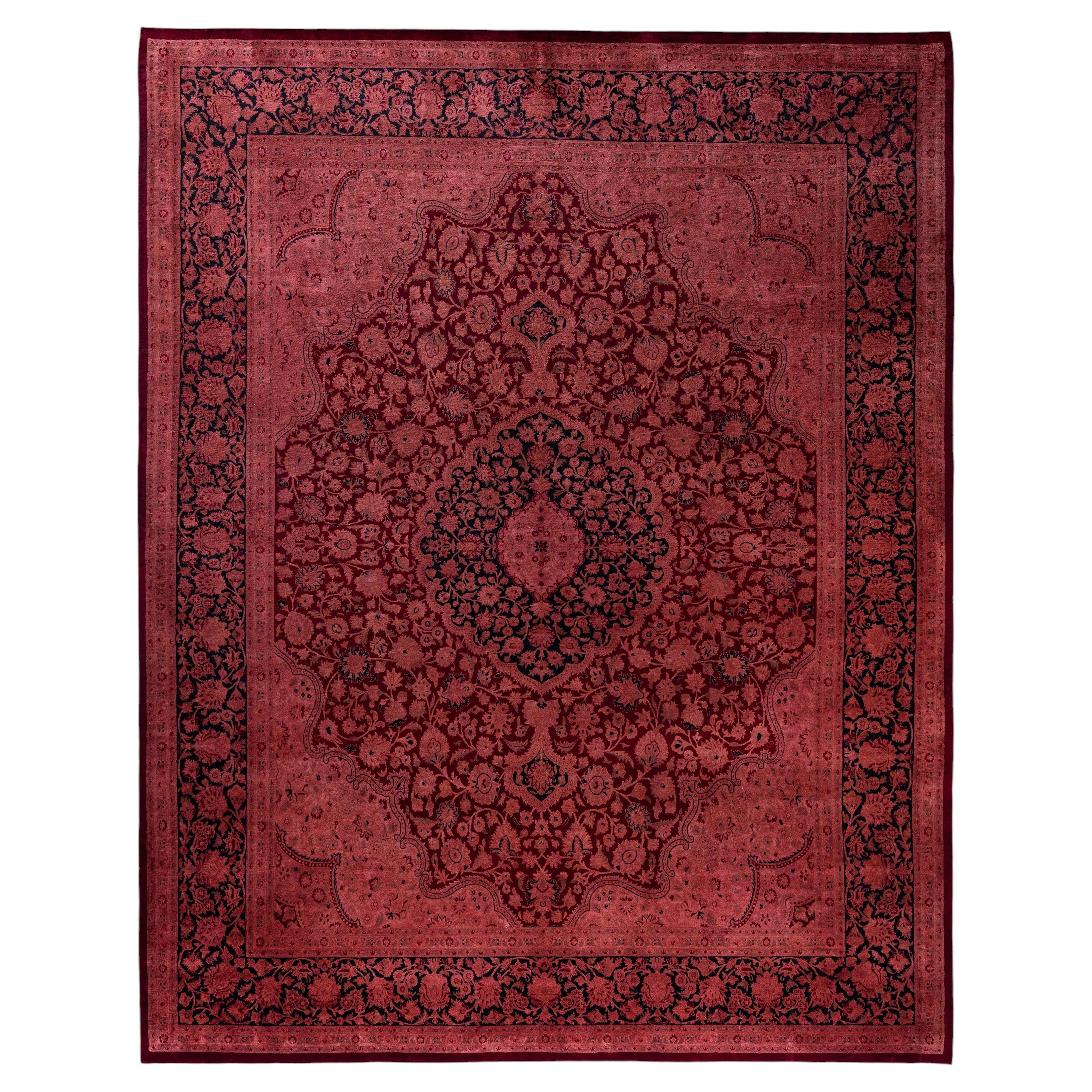 Overdyed Hand-Knotted Wool Modern-Contemporary Pink Area Rug 8' 3" x 10' 5"