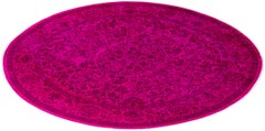 Overdyed Hand-Knotted Wool Modern-Contemporary Pink Area Rug 8' 3" x 8' 4"