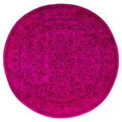 Overdyed Hand-Knotted Wool Modern-Contemporary Pink Area Rug 8' 3" x 8' 4"