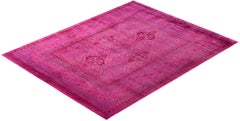 Overdyed handgeknüpfte Wolle modern-zeitgenössischen rosa Bereich Teppich 8' 5" x 10' 5"