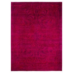 Overdyed Hand-Knotted Wool Modern-Contemporary Pink Area Rug 8' 9" x 12' 0"