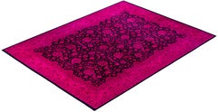 Overdyed Hand-Knotted Wool Modern-Contemporary Pink Area Rugs 9' 1" x 11' 10"