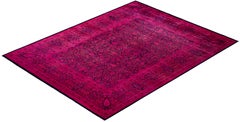 Overdyed Hand-Knotted Wool Modern-Contemporary Pink Area Rugs 9' 1" x 11' 10"