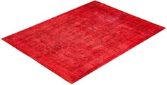 Overdyed handgeknüpfte Wolle modern-zeitgenössischen rosa Bereich Teppich 9' 1" x 11' 10"