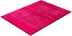Overdyed handgeknüpfte Wolle modern-zeitgenössischen rosa Bereich Teppich 9' 1" x 12' 1"