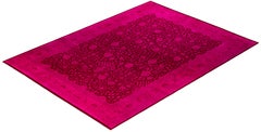 Overdyed Hand-Knotted Wool Modern-Contemporary Pink Area Rug 9' 1" x 12' 5"