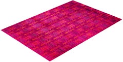 Overdyed handgeknüpfte Wolle modern-zeitgenössischen rosa Bereich Teppich 9' 10" x 14' 4"