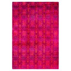 Overdyed handgeknüpfte Wolle modern-zeitgenössischen rosa Bereich Teppich 9' 10" x 14' 4"