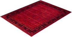 Overdyed Hand-Knotted Wool Modern-Contemporary Pink Area Rug 9' 3" x 11' 10"