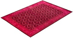 Overdyed Hand-Knotted Wool Modern-Contemporary Pink Area Rug 9' 9" x 6' 10"