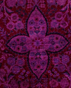 Overdyed Hand-Knotted Wool Modern-Contemporary Pink Runner 2' 1" x 6' 1"