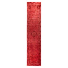 Overdyed Hand-Knotted Wool Modern-Contemporary Pink Runner 2' 6" x 11' 6"