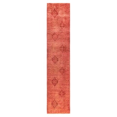 Overdyed Hand-Knotted Wool Modern-Contemporary Pink Runner 2' 6" x 12' 3"