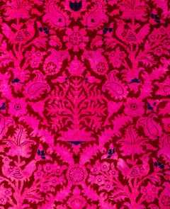 Overdyed handgeknüpfte Wolle Modern-Zeitgenössisch Rosa Läufer 2' 6" x 12' 7"