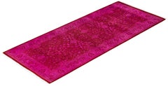 Overdyed Hand-Knotted Wool Modern-Contemporary Pink Runner 2' 6" x 6' 2"