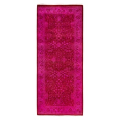 Overdyed Hand-Knotted Wool Modern-Contemporary Pink Runner 2' 6" x 6' 2"