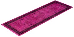Overdyed Hand-Knotted Wool Modern-Contemporary Pink Runner 2' 6" x 7' 5"