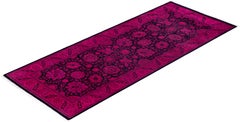 Overdyed Hand-Knotted Wool Modern-Contemporary Pink Runner 2' 7" x 6' 5"