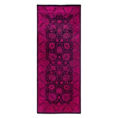 Overdyed Hand-Knotted Wool Modern-Contemporary Pink Runner 2' 7" x 6' 5"