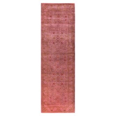 Overdyed Hand-Knotted Wool Modern-Contemporary Pink Runner 2' 7" x 8' 6"