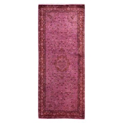 Overdyed Hand-geknüpfte Wolle Modern-Contemporary Rosa Läufer 2' 8" x 6' 6"