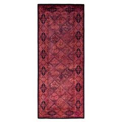 Overdyed Hand-Knotted Wool Modern-Contemporary Pink Runner 2' 8" x 6' 8"