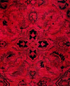 Overdyed handgeknüpfte Wolle Modern-Zeitgenössisch Rosa Läufer 3' 0" x 11' 10"