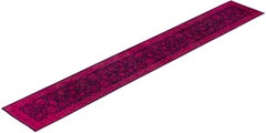 Overdyed Hand-Knotted Wool Modern-Contemporary Pink Runner 3' 0" x 20' 8"