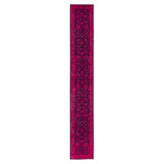 Overdyed Hand-Knotted Wool Modern-Contemporary Pink Runner 3' 0" x 20' 8"