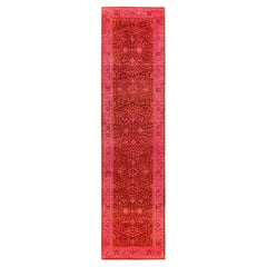 Overdyed Hand-Knotted Wool Modern-Contemporary Pink Runner 3' 1" x 12' 9"