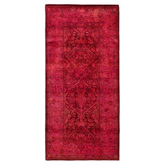 Overdyed Hand-Knotted Wool Modern-Contemporary Pink Runner 3' 1" x 6' 7"