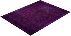 Overdyed Hand-Knotted Wool Modern-Contemporary Purple Area Rug 10' 2" x 13' 10"