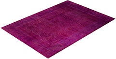 Overdyed Hand-Knotted Wool Modern-Contemporary Purple Area Rug 10' 2" x 13' 10"